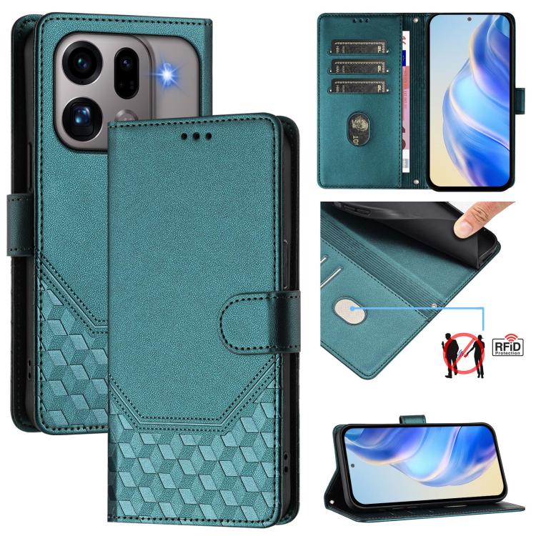 Honeycomb Embossing RFID Leather Phone Case, For OPPO Reno13 F 5G / Reno13 A, For OPPO Reno16 F 5G / Reno16 FS 5G, For OPPO Reno16 5G / Reno16 Pro 5G Global, For OPPO Find X9s Pro, For OPPO Find X9 Ultra, For OPPO Find X9, For OPPO A6 GT 5G            ...