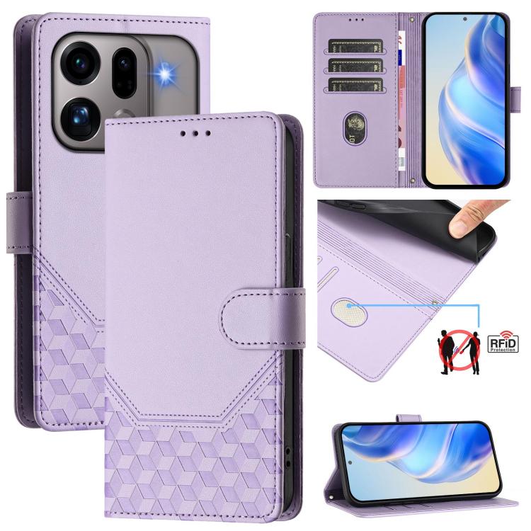 Honeycomb Embossing RFID Leather Phone Case, For OPPO Reno13 F 5G / Reno13 A, For OPPO Reno16 F 5G / Reno16 FS 5G, For OPPO Reno16 5G / Reno16 Pro 5G Global, For OPPO Find X9s Pro, For OPPO Find X9 Ultra, For OPPO Find X9, For OPPO A6 GT 5G            ...
