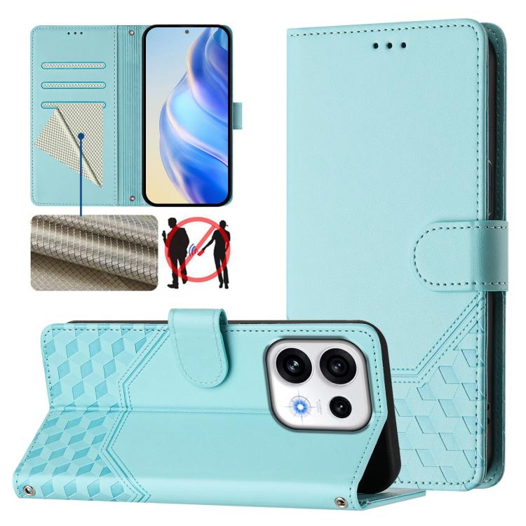 Honeycomb Embossing RFID Leather Phone Case, For OPPO Reno13 F 5G / Reno13 A, For OPPO Reno16 F 5G / Reno16 FS 5G, For OPPO Reno16 5G / Reno16 Pro 5G Global, For OPPO Find X9s Pro, For OPPO Find X9 Ultra, For OPPO Find X9, For OPPO A6 GT 5G            ...