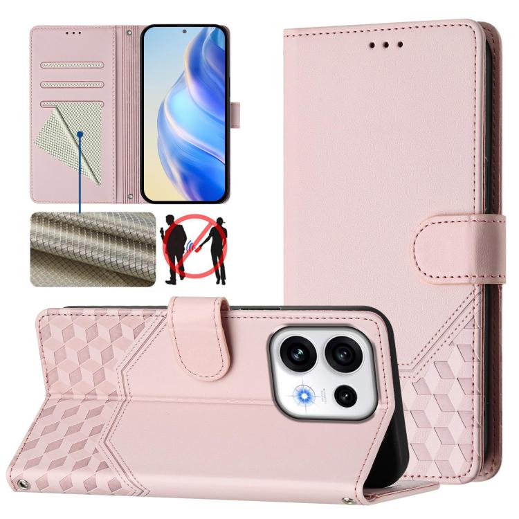 Honeycomb Embossing RFID Leather Phone Case, For OPPO Reno13 F 5G / Reno13 A, For OPPO Reno16 F 5G / Reno16 FS 5G, For OPPO Reno16 5G / Reno16 Pro 5G Global, For OPPO Find X9s Pro, For OPPO Find X9 Ultra, For OPPO Find X9, For OPPO A6 GT 5G            ...