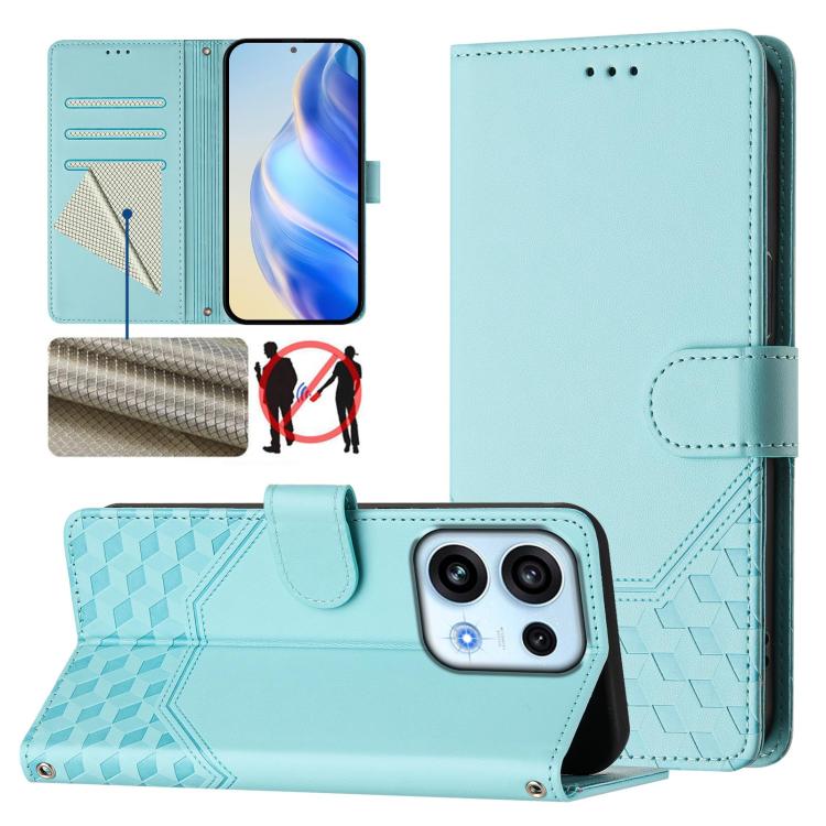 Honeycomb Embossing RFID Leather Phone Case, For OPPO Reno13 F 5G / Reno13 A, For OPPO Reno16 F 5G / Reno16 FS 5G, For OPPO Reno16 5G / Reno16 Pro 5G Global, For OPPO Find X9s Pro, For OPPO Find X9 Ultra, For OPPO Find X9, For OPPO A6 GT 5G            ...