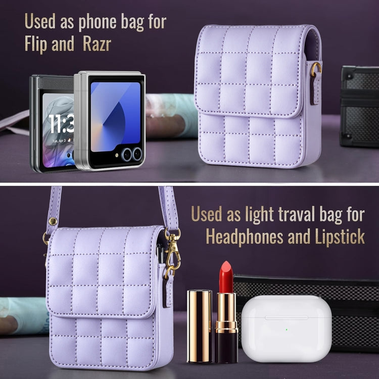 BFB04 Plaid Crossbody Fold Phone Bag, For Samsung Galaxy Z Flip6