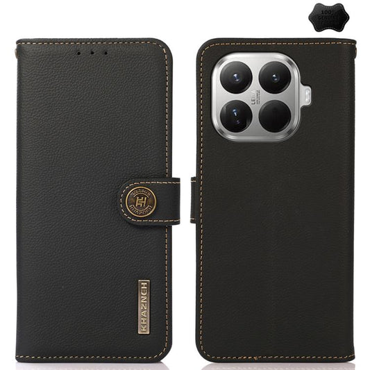 KHAZNEH Custer Texture RFID Genuine Leather Phone Case, For Xiaomi 17T Pro 5G, For Xiaomi 17T 5G, For Xiaomi 17 Pro Max, For Xiaomi 17 Pro, For Xiaomi 17, For Xiaomi 15T Pro 5G, For Xiaomi 15T 5G, For Xiaomi 15 Ultra, For Xiaomi 14T Pro, For Xiaomi 14T