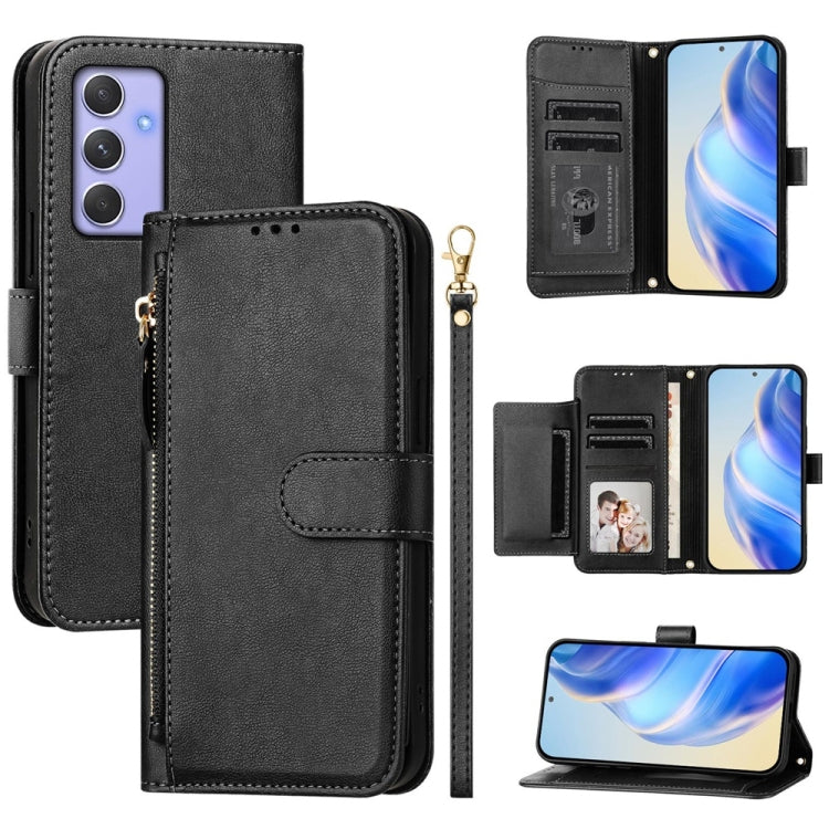 Multi-Card Slots Zipper Wallet Leather Phone Case, For Samsung Galaxy A04e / F04 / M04, For Samsung Galaxy A14 5G / 4G, For Samsung Galaxy A34 5G, For Samsung Galaxy A54 5G, For Samsung Galaxy A13 5G / 4G / A04s / A04, For Samsung Galaxy A22 5G / F42 5...