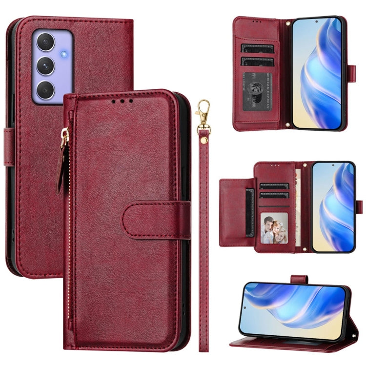 Multi-Card Slots Zipper Wallet Leather Phone Case, For Samsung Galaxy A04e / F04 / M04, For Samsung Galaxy A14 5G / 4G, For Samsung Galaxy A34 5G, For Samsung Galaxy A54 5G, For Samsung Galaxy A13 5G / 4G / A04s / A04, For Samsung Galaxy A22 5G / F42 5...