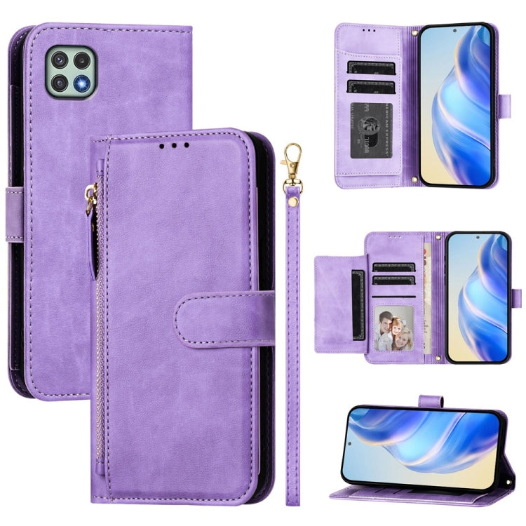 Multi-Card Slots Zipper Wallet Leather Phone Case, For Samsung Galaxy A04e / F04 / M04, For Samsung Galaxy A14 5G / 4G, For Samsung Galaxy A34 5G, For Samsung Galaxy A54 5G, For Samsung Galaxy A13 5G / 4G / A04s / A04, For Samsung Galaxy A22 5G / F42 5...