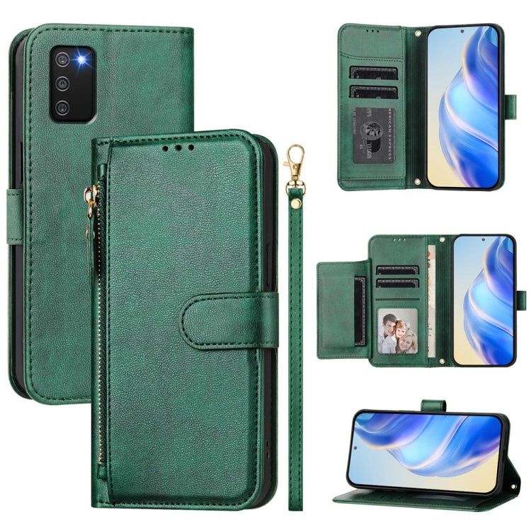 Multi-Card Slots Zipper Wallet Leather Phone Case, For Samsung Galaxy A22 4G, For Samsung Galaxy A32 4G, For Samsung Galaxy A02 / M02, For Samsung Galaxy A72, For Samsung Galaxy A02s 164mm, For Samsung Galaxy A02s 166mm