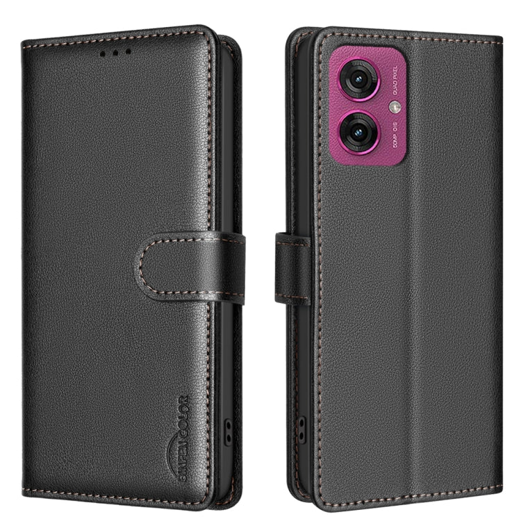Litchi Texture RFID Anti-theft Leather Phone Case, For Motorola Moto G75 5G, For Motorola Moto G35, For Motorola Moto G55