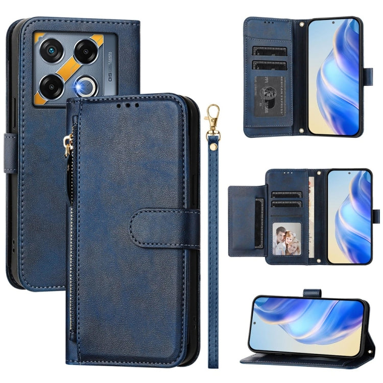Multi-Card Slots Zipper Wallet Leather Phone Case, For Infinix Hot 50i / Smart 9, For Infinix Hot 50 Pro+ 4G, For Infinix Hot 50 4G, For Infinix Hot 50 5G, For Infinix Zero 40 4G / Zero 40 5G, For Infinix Note 40X 5G, For Infinix Note 40 5G            ...