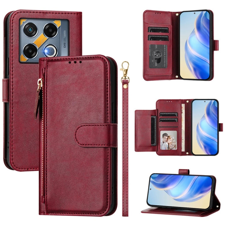 Multi-Card Slots Zipper Wallet Leather Phone Case, For Infinix Hot 50i / Smart 9, For Infinix Hot 50 Pro+ 4G, For Infinix Hot 50 4G, For Infinix Hot 50 5G, For Infinix Zero 40 4G / Zero 40 5G, For Infinix Note 40X 5G, For Infinix Note 40 5G            ...