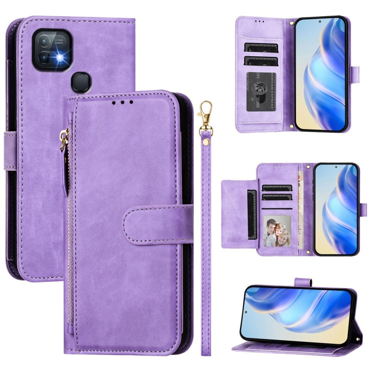 Multi-Card Slots Zipper Wallet Leather Phone Case, For Infinix Hot 10 Play / Hot 11 Play, For Infinix Hot 10T / Hot 10s, For Infinix Hot 10i