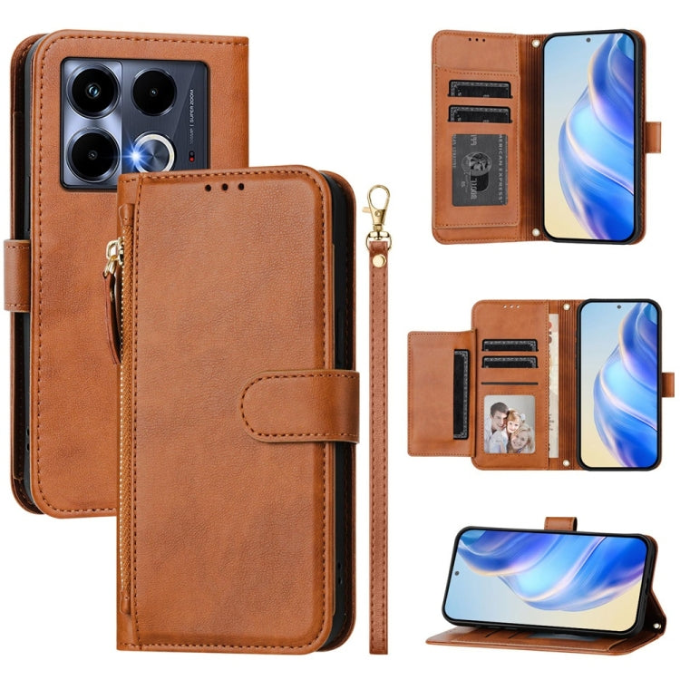 Multi-Card Slots Zipper Wallet Leather Phone Case, For Infinix Note 40 Pro / Note 40 Pro+, For Infinix Note 40 4G, For Infinix Hot 40 / Hot 40 Pro, For Infinix Zero 30 4G, For Infinix Zero 30 5G, For Infinix Hot 30 5G                                   ...
