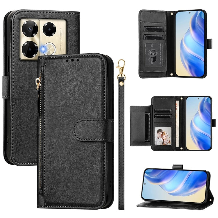 Multi-Card Slots Zipper Wallet Leather Phone Case, For Infinix Note 40 Pro / Note 40 Pro+, For Infinix Note 40 4G, For Infinix Hot 40 / Hot 40 Pro, For Infinix Zero 30 4G, For Infinix Zero 30 5G, For Infinix Hot 30 5G                                   ...