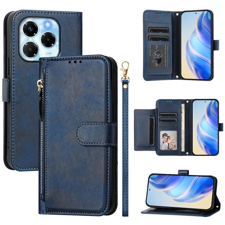 Multi-Card Slots Zipper Wallet Leather Phone Case, For Infinix Hot 50i / Smart 9, For Infinix Hot 50 Pro+ 4G, For Infinix Hot 50 4G, For Infinix Hot 50 5G, For Infinix Zero 40 4G / Zero 40 5G, For Infinix Note 40X 5G, For Infinix Note 40 5G            ...