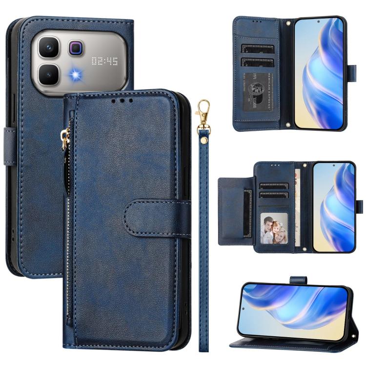 Multi-Card Slots Zipper Wallet Leather Phone Case, For Infinix GT 50 Pro 5G, For Infinix Note Edge 5G, For Infinix Smart 20 4G, For Infinix Note 60 5G / Note 60 Pro 5G, For Infinix Smart 10 Plus 4G, For Infinix Smart 10 4G, For Infinix GT 30 Pro       ...
