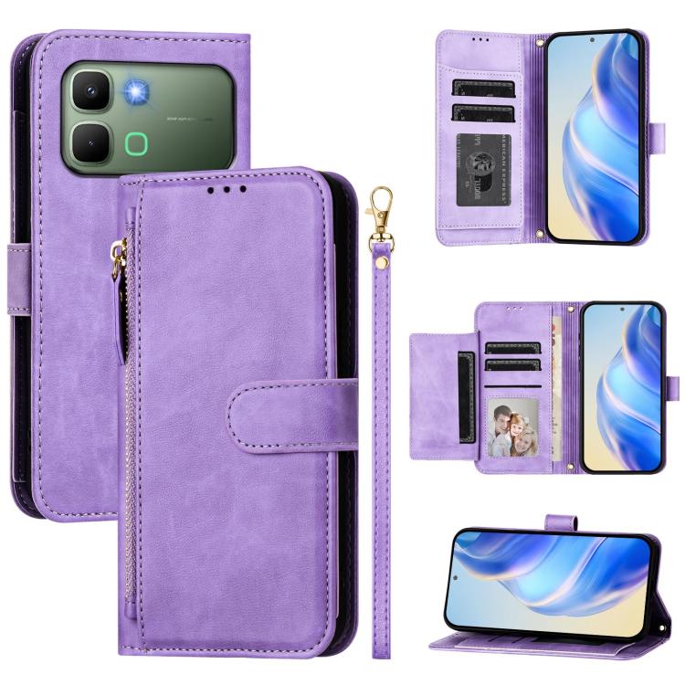 Multi-Card Slots Zipper Wallet Leather Phone Case, For Infinix GT 50 Pro 5G, For Infinix Note Edge 5G, For Infinix Smart 20 4G, For Infinix Note 60 5G / Note 60 Pro 5G, For Infinix Smart 10 Plus 4G, For Infinix Smart 10 4G, For Infinix GT 30 Pro       ...