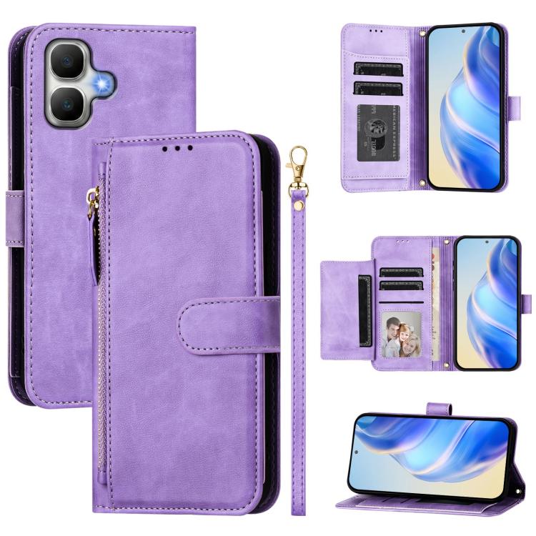 Multi-Card Slots Zipper Wallet Leather Phone Case, For Infinix GT 50 Pro 5G, For Infinix Note Edge 5G, For Infinix Smart 20 4G, For Infinix Note 60 5G / Note 60 Pro 5G, For Infinix Smart 10 Plus 4G, For Infinix Smart 10 4G, For Infinix GT 30 Pro       ...