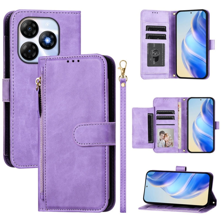Multi-Card Slots Zipper Wallet Leather Phone Case, For Itel A23 Pro, For Itel P55 5G, For Itel RS4 S666LN, For Itel S24, For Itel P55+, For Itel P55 4G, For Itel A05s, For Itel A70