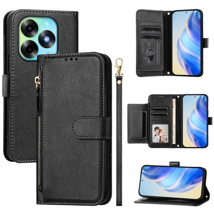 Multi-Card Slots Zipper Wallet Leather Phone Case, For Itel A60 / A60s, For Itel S23+, For Itel S23, For Itel S18 / Vision 5, For Itel P40, For Itel P38, For Itel S17 S661W / Vision 3, For Itel A48