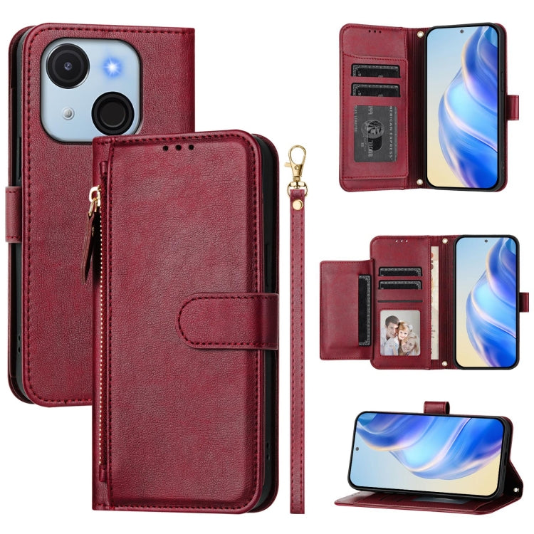 Multi-Card Slots Zipper Wallet Leather Phone Case, For Itel A200 4G / A200+ 4G, For Itel A95 5G, For Itel A90, For Itel City 100, For Itel Power 70, For Itel A80, For Itel A50C, For Itel A50