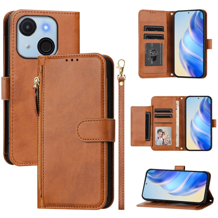 Multi-Card Slots Zipper Wallet Leather Phone Case, For Itel A200 4G / A200+ 4G, For Itel A95 5G, For Itel A90, For Itel City 100, For Itel Power 70, For Itel A80, For Itel A50C, For Itel A50