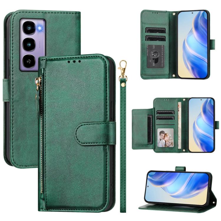 Multi-Card Slots Zipper Wallet Leather Phone Case, For Itel A200 4G / A200+ 4G, For Itel A95 5G, For Itel A90, For Itel City 100, For Itel Power 70, For Itel A80, For Itel A50C, For Itel A50