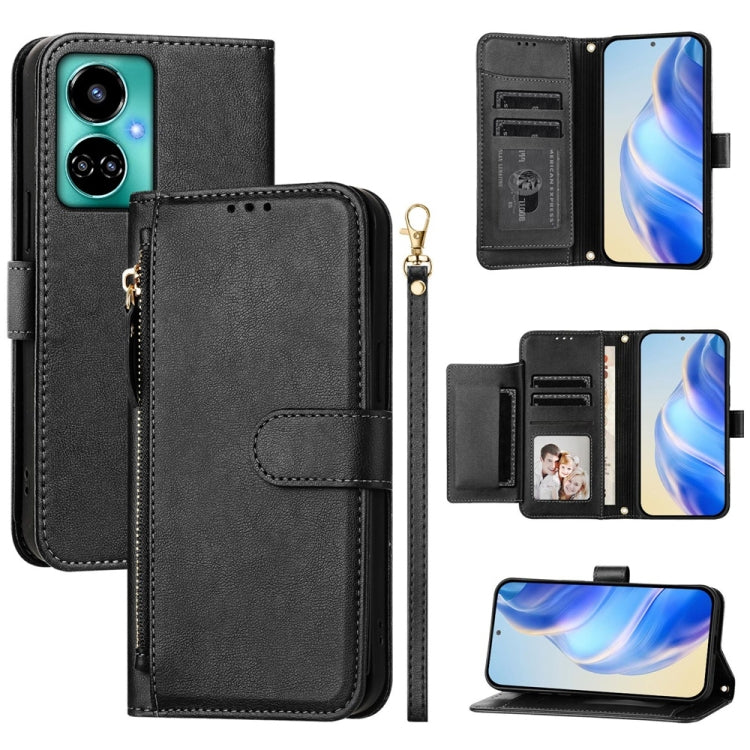 Multi-Card Slots Zipper Wallet Leather Phone Case, For Tecno Pova 5, For Tecno Camon 20 Premier, For Tecno Camon 20 4G / Camon 20 Pro 4G, For Tecno Pop 7 / Pop 7 Pro / Spark Go 2023, For Tecno Spark 10 5G, For Tecno Spark 10C / Spark 10 4G             ...