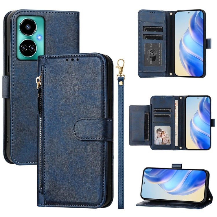 Multi-Card Slots Zipper Wallet Leather Phone Case, For Tecno Pova 5, For Tecno Camon 20 Premier, For Tecno Camon 20 4G / Camon 20 Pro 4G, For Tecno Pop 7 / Pop 7 Pro / Spark Go 2023, For Tecno Spark 10 5G, For Tecno Spark 10C / Spark 10 4G             ...