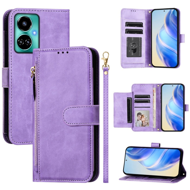 Multi-Card Slots Zipper Wallet Leather Phone Case, For Tecno Pova 5, For Tecno Camon 20 Premier, For Tecno Camon 20 4G / Camon 20 Pro 4G, For Tecno Pop 7 / Pop 7 Pro / Spark Go 2023, For Tecno Spark 10 5G, For Tecno Spark 10C / Spark 10 4G             ...