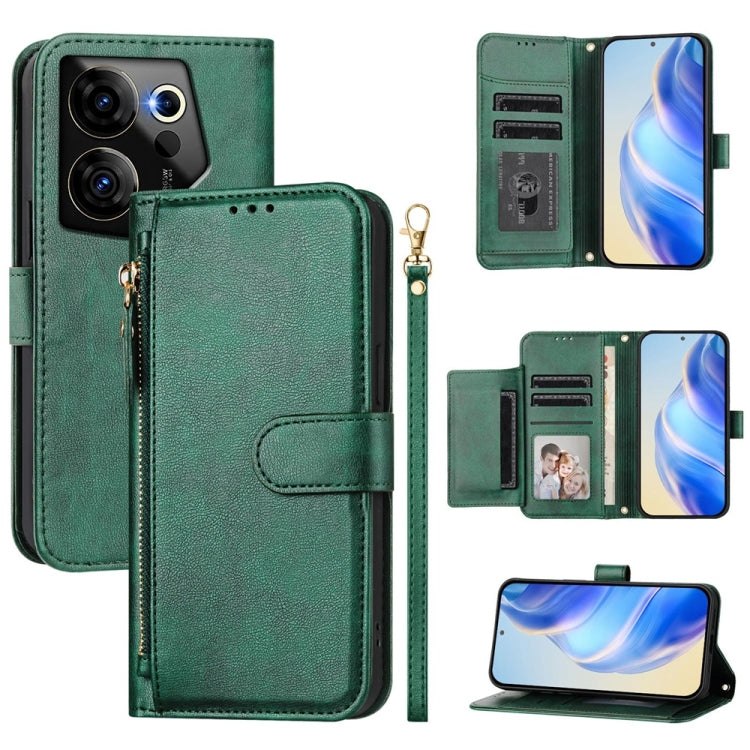 Multi-Card Slots Zipper Wallet Leather Phone Case, For Tecno Pova 5, For Tecno Camon 20 Premier, For Tecno Camon 20 4G / Camon 20 Pro 4G, For Tecno Pop 7 / Pop 7 Pro / Spark Go 2023, For Tecno Spark 10 5G, For Tecno Spark 10C / Spark 10 4G             ...