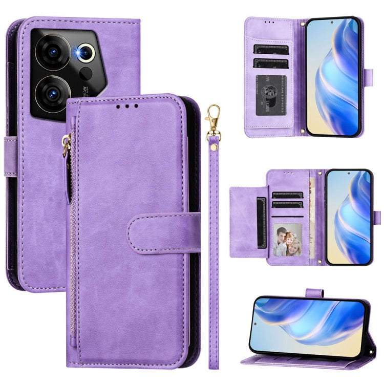 Multi-Card Slots Zipper Wallet Leather Phone Case, For Tecno Pova 5, For Tecno Camon 20 Premier, For Tecno Camon 20 4G / Camon 20 Pro 4G, For Tecno Pop 7 / Pop 7 Pro / Spark Go 2023, For Tecno Spark 10 5G, For Tecno Spark 10C / Spark 10 4G             ...