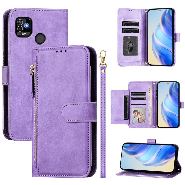 Multi-Card Slots Zipper Wallet Leather Phone Case, For Tecno Pova 4 Pro, For Tecno Pova 4, For Tecno Pova Neo 2, For Tecno Spark Go 2022 / Spark 8C / Spark 9, For Tecno Spark 9T / Spark 9 Pro, For Tecno Pova 3, For Tecno Pop 5, For Tecno Spark 7P