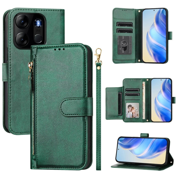 Multi-Card Slots Zipper Wallet Leather Phone Case, For Tecno Pova 5, For Tecno Camon 20 Premier, For Tecno Camon 20 4G / Camon 20 Pro 4G, For Tecno Pop 7 / Pop 7 Pro / Spark Go 2023, For Tecno Spark 10 5G, For Tecno Spark 10C / Spark 10 4G             ...