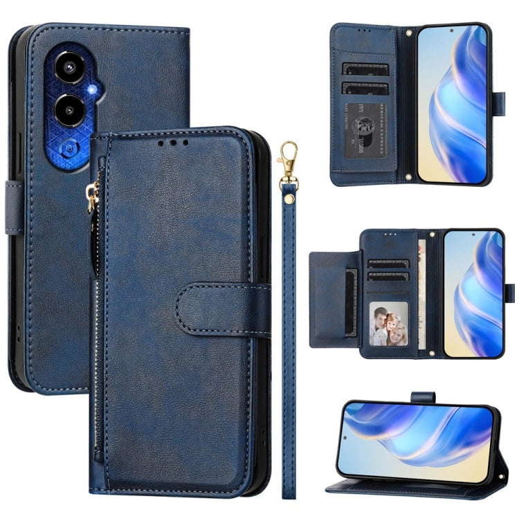 Multi-Card Slots Zipper Wallet Leather Phone Case, For Tecno Pova 4 Pro, For Tecno Pova 4, For Tecno Pova Neo 2, For Tecno Spark Go 2022 / Spark 8C / Spark 9, For Tecno Spark 9T / Spark 9 Pro, For Tecno Pova 3, For Tecno Pop 5, For Tecno Spark 7P