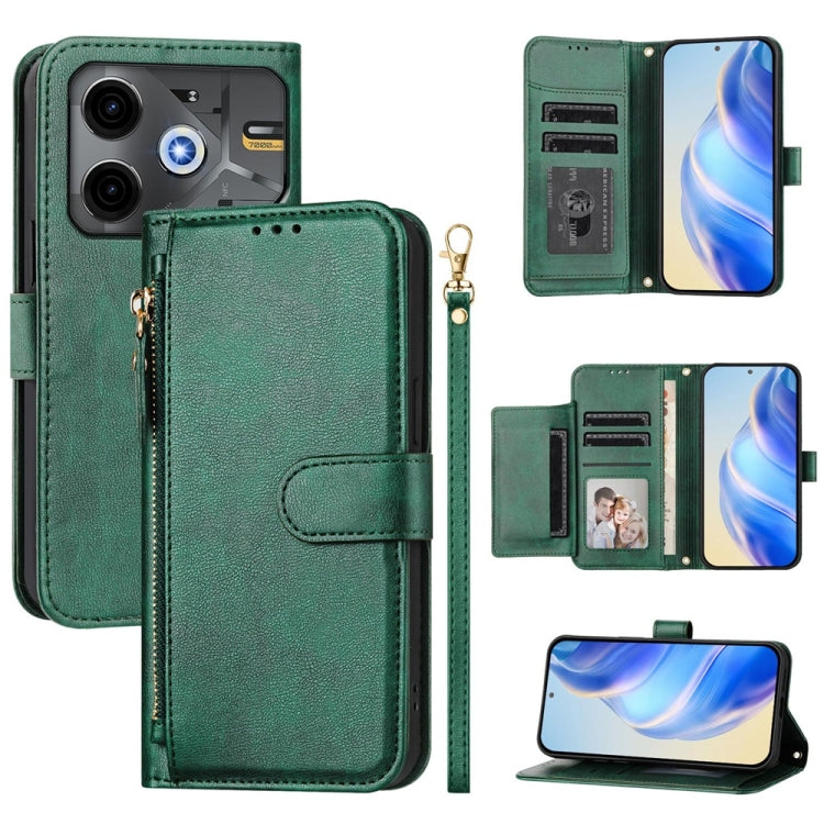 Multi-Card Slots Zipper Wallet Leather Phone Case, For Tecno Spark Go 5G 2025 / Hot 60i 5G, For Tecno Spark 30C, For Tecno Camon 20 Pro 5G, For Tecno Spark 20 Pro 5G, For Tecno Pop 6C, For Tecno Spark 10 Pro Magic Magenta, For Tecno Camon 30 Premier 5G...
