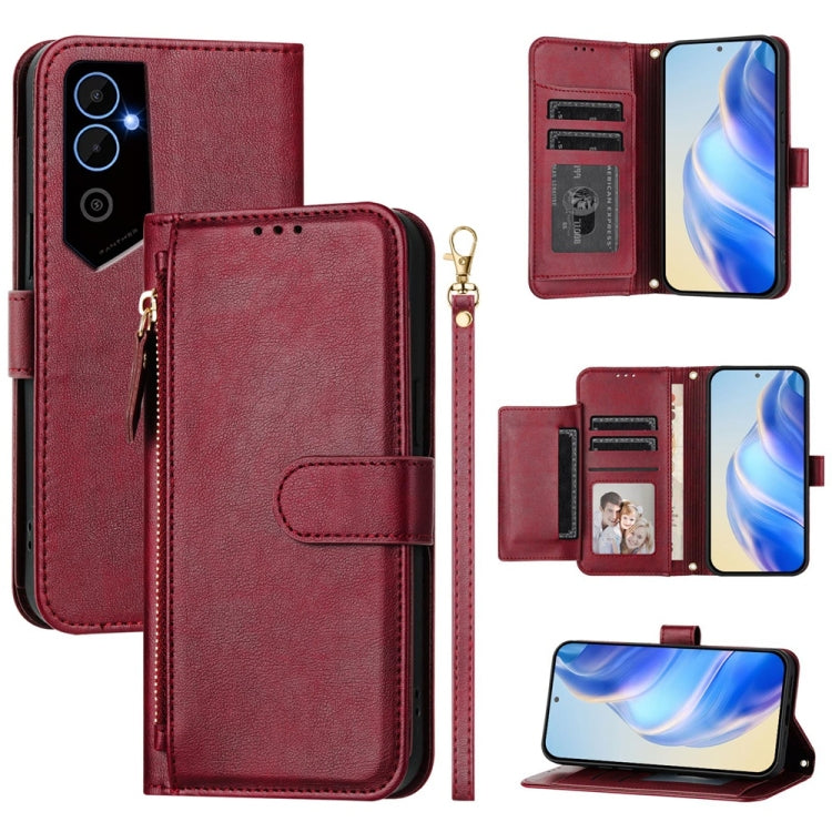 Multi-Card Slots Zipper Wallet Leather Phone Case, For Tecno Pova 4 Pro, For Tecno Pova 4, For Tecno Pova Neo 2, For Tecno Spark Go 2022 / Spark 8C / Spark 9, For Tecno Spark 9T / Spark 9 Pro, For Tecno Pova 3, For Tecno Pop 5, For Tecno Spark 7P