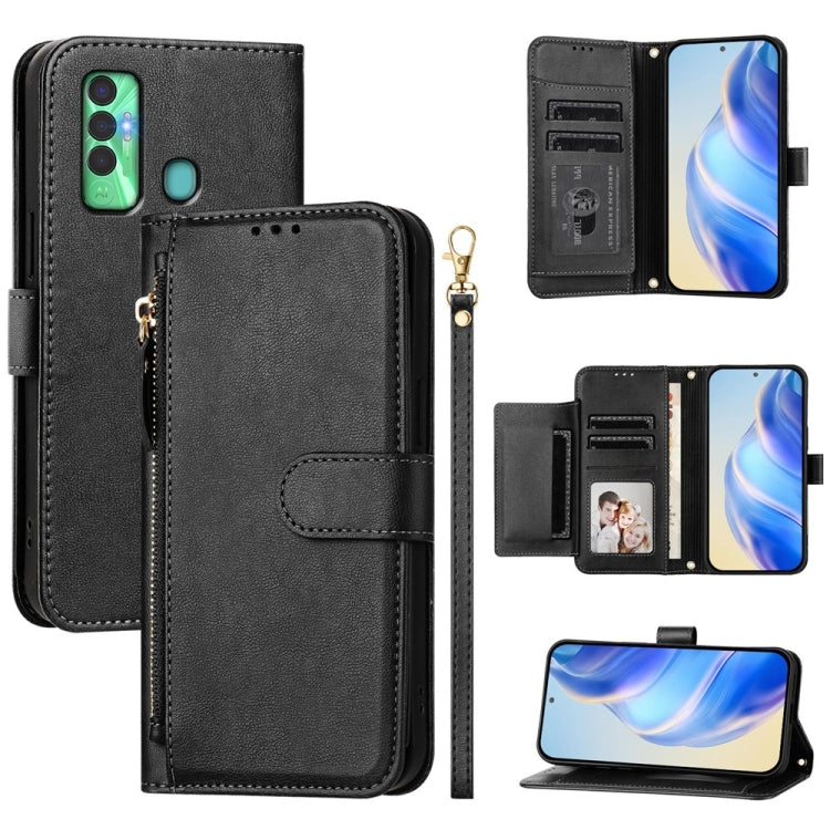 Multi-Card Slots Zipper Wallet Leather Phone Case, For Tecno Pova 4 Pro, For Tecno Pova 4, For Tecno Pova Neo 2, For Tecno Spark Go 2022 / Spark 8C / Spark 9, For Tecno Spark 9T / Spark 9 Pro, For Tecno Pova 3, For Tecno Pop 5, For Tecno Spark 7P