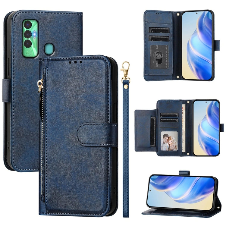 Multi-Card Slots Zipper Wallet Leather Phone Case, For Tecno Pova 4 Pro, For Tecno Pova 4, For Tecno Pova Neo 2, For Tecno Spark Go 2022 / Spark 8C / Spark 9, For Tecno Spark 9T / Spark 9 Pro, For Tecno Pova 3, For Tecno Pop 5, For Tecno Spark 7P