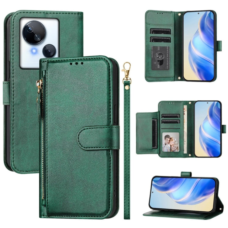 Multi-Card Slots Zipper Wallet Leather Phone Case, For Tecno Pova 5, For Tecno Camon 20 Premier, For Tecno Camon 20 4G / Camon 20 Pro 4G, For Tecno Pop 7 / Pop 7 Pro / Spark Go 2023, For Tecno Spark 10 5G, For Tecno Spark 10C / Spark 10 4G             ...