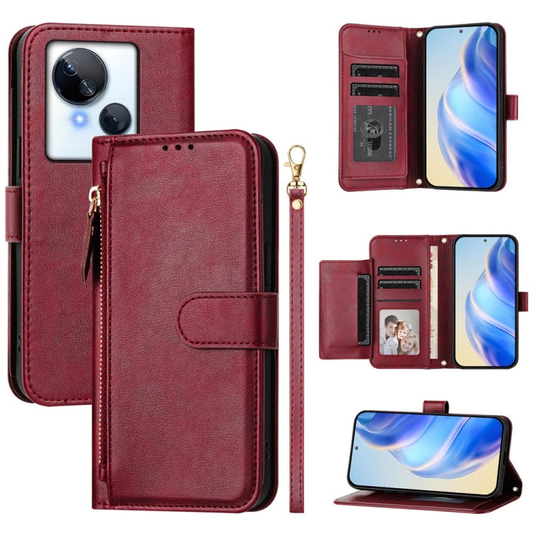 Multi-Card Slots Zipper Wallet Leather Phone Case, For Tecno Pova 5, For Tecno Camon 20 Premier, For Tecno Camon 20 4G / Camon 20 Pro 4G, For Tecno Pop 7 / Pop 7 Pro / Spark Go 2023, For Tecno Spark 10 5G, For Tecno Spark 10C / Spark 10 4G             ...