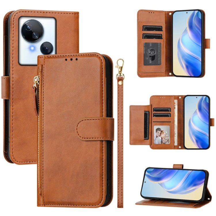 Multi-Card Slots Zipper Wallet Leather Phone Case, For Tecno Pova 5, For Tecno Camon 20 Premier, For Tecno Camon 20 4G / Camon 20 Pro 4G, For Tecno Pop 7 / Pop 7 Pro / Spark Go 2023, For Tecno Spark 10 5G, For Tecno Spark 10C / Spark 10 4G             ...