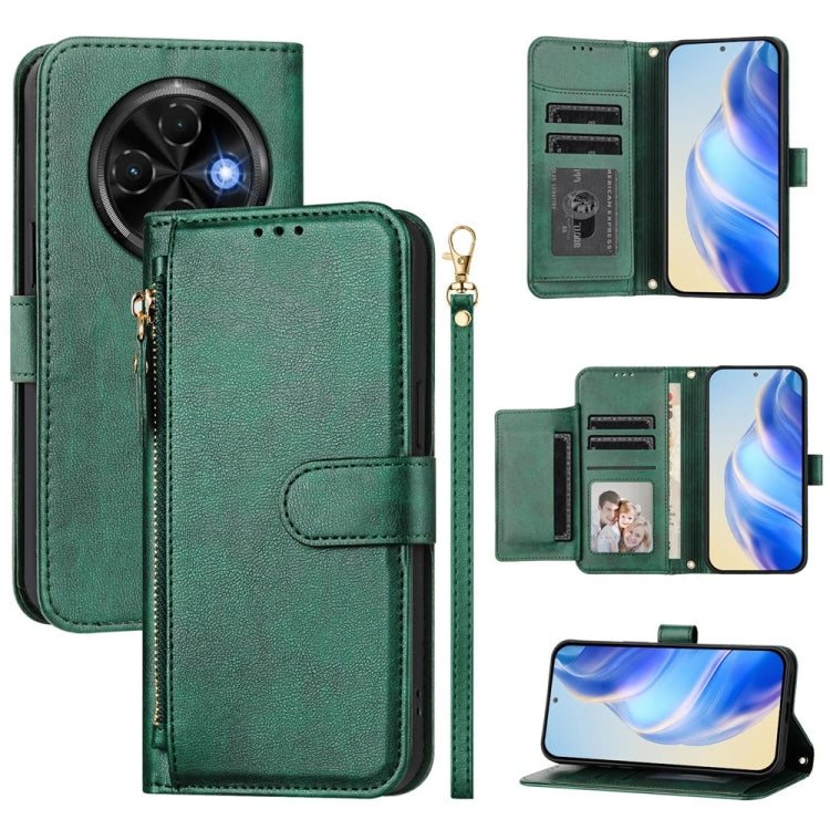 Multi-Card Slots Zipper Wallet Leather Phone Case, For Tecno Spark Go 5G 2025 / Hot 60i 5G, For Tecno Spark 30C, For Tecno Camon 20 Pro 5G, For Tecno Spark 20 Pro 5G, For Tecno Pop 6C, For Tecno Spark 10 Pro Magic Magenta, For Tecno Camon 30 Premier 5G...