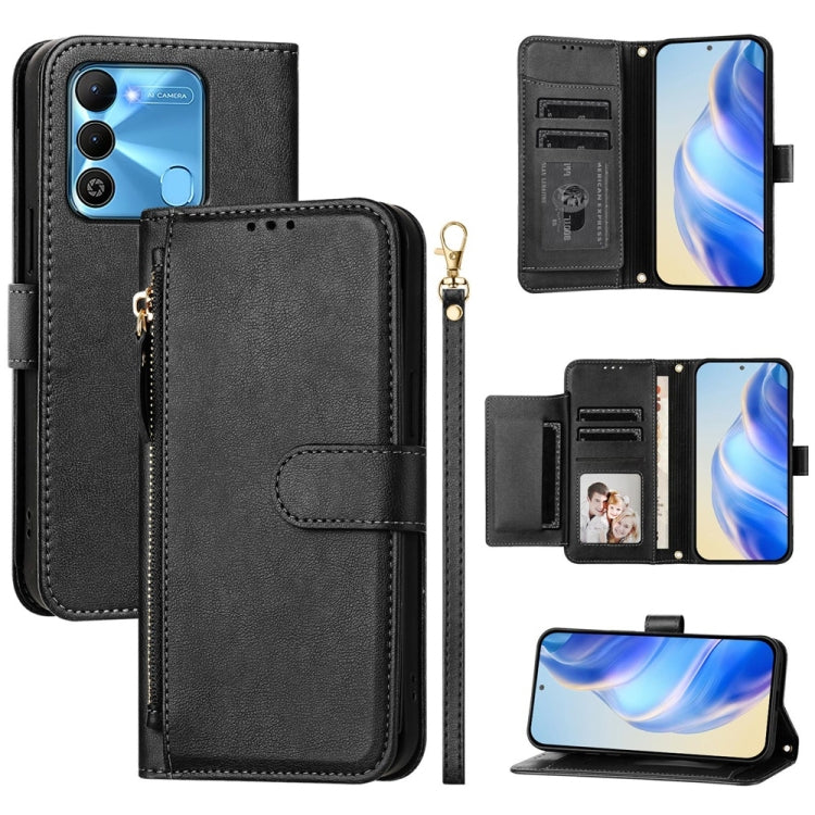 Multi-Card Slots Zipper Wallet Leather Phone Case, For Tecno Pova 4 Pro, For Tecno Pova 4, For Tecno Pova Neo 2, For Tecno Spark Go 2022 / Spark 8C / Spark 9, For Tecno Spark 9T / Spark 9 Pro, For Tecno Pova 3, For Tecno Pop 5, For Tecno Spark 7P