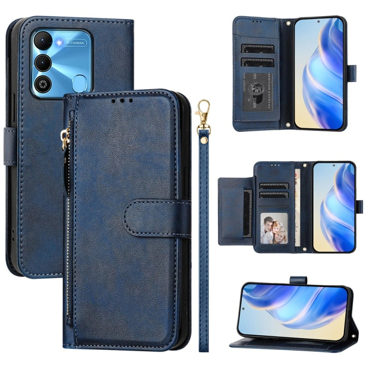 Multi-Card Slots Zipper Wallet Leather Phone Case, For Tecno Pova 4 Pro, For Tecno Pova 4, For Tecno Pova Neo 2, For Tecno Spark Go 2022 / Spark 8C / Spark 9, For Tecno Spark 9T / Spark 9 Pro, For Tecno Pova 3, For Tecno Pop 5, For Tecno Spark 7P