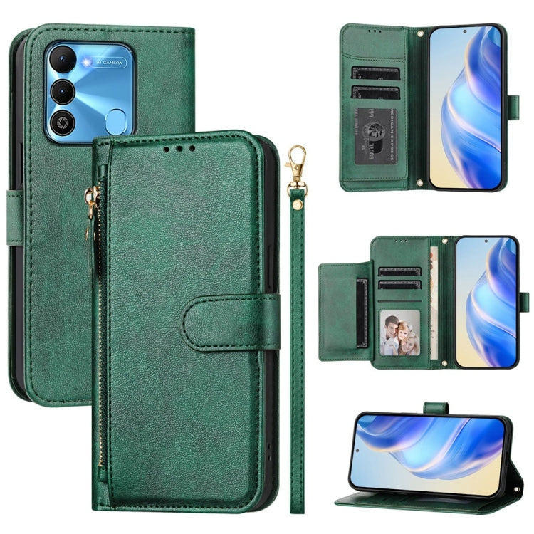 Multi-Card Slots Zipper Wallet Leather Phone Case, For Tecno Pova 4 Pro, For Tecno Pova 4, For Tecno Pova Neo 2, For Tecno Spark Go 2022 / Spark 8C / Spark 9, For Tecno Spark 9T / Spark 9 Pro, For Tecno Pova 3, For Tecno Pop 5, For Tecno Spark 7P