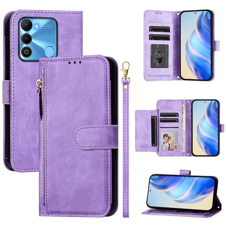 Multi-Card Slots Zipper Wallet Leather Phone Case, For Tecno Pova 4 Pro, For Tecno Pova 4, For Tecno Pova Neo 2, For Tecno Spark Go 2022 / Spark 8C / Spark 9, For Tecno Spark 9T / Spark 9 Pro, For Tecno Pova 3, For Tecno Pop 5, For Tecno Spark 7P