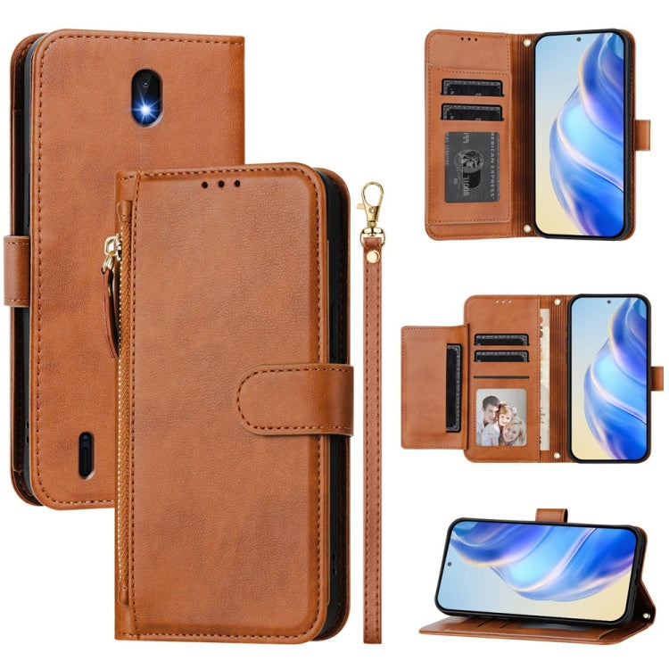Multi-Card Slots Zipper Wallet Leather Phone Case, For Nokia G400, For Nokia G21 / G11, For Nokia C30, For Nokia C01 Plus / C1 2nd Edition, For Nokia XR20, For Nokia C10 / C20, For Nokia X20 / X10, For Nokia G20 / G10 / 6.3