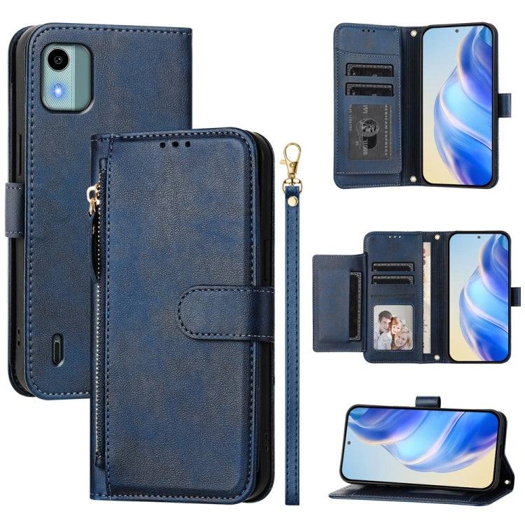 Multi-Card Slots Zipper Wallet Leather Phone Case, For Nokia G42 / G310, For Nokia C300, For Nokia C22, For Nokia C12, For Nokia G22, For Nokia C32, For Nokia C02, For Nokia X30