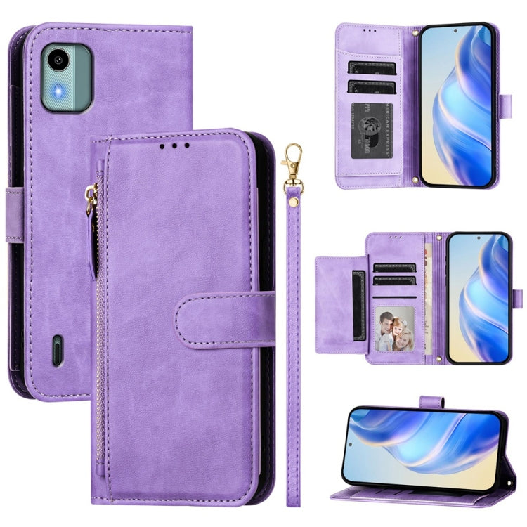 Multi-Card Slots Zipper Wallet Leather Phone Case, For Nokia G42 / G310, For Nokia C300, For Nokia C22, For Nokia C12, For Nokia G22, For Nokia C32, For Nokia C02, For Nokia X30