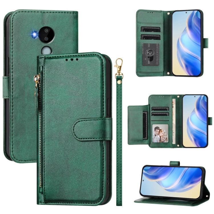 Multi-Card Slots Zipper Wallet Leather Phone Case, For Nokia G400, For Nokia G21 / G11, For Nokia C30, For Nokia C01 Plus / C1 2nd Edition, For Nokia XR20, For Nokia C10 / C20, For Nokia X20 / X10, For Nokia G20 / G10 / 6.3